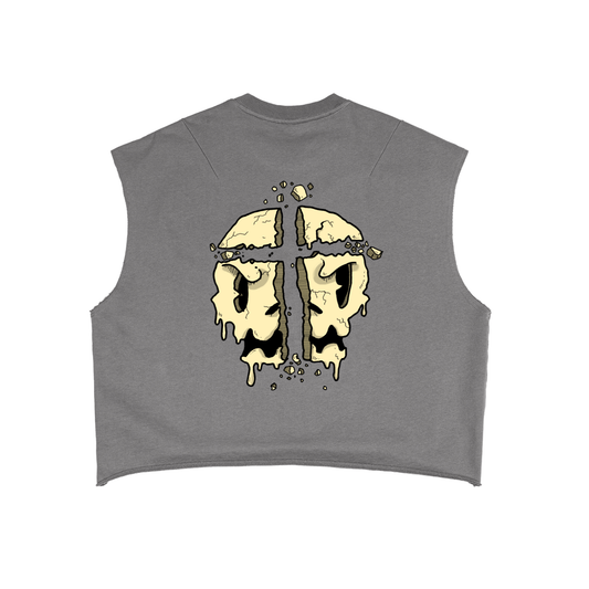 Skull boxy tank top