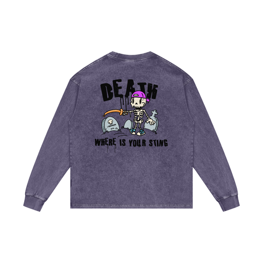 Acid Wash Oversize Long Sleeve T-Shirt